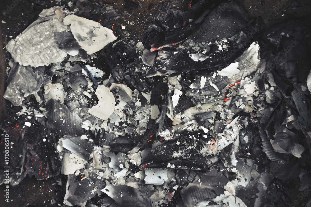 Texture of burnt paper with smoke and ash. Close-up. Texture of burnt paper with smoke and ash. Close-up.