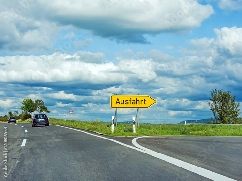 Highway exit raod sign / Ausfahrt photo