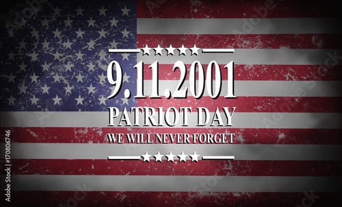 Patriot Day of USA background on american flag