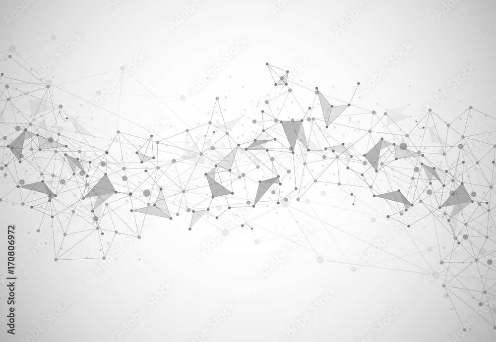 Abstract Polygonal Space Background with Connecting Dots and Lines Abstract Polygonal Space Background with Connecting Dots and Lines