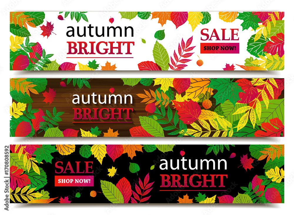 Naklejka premium Autumn sale banners