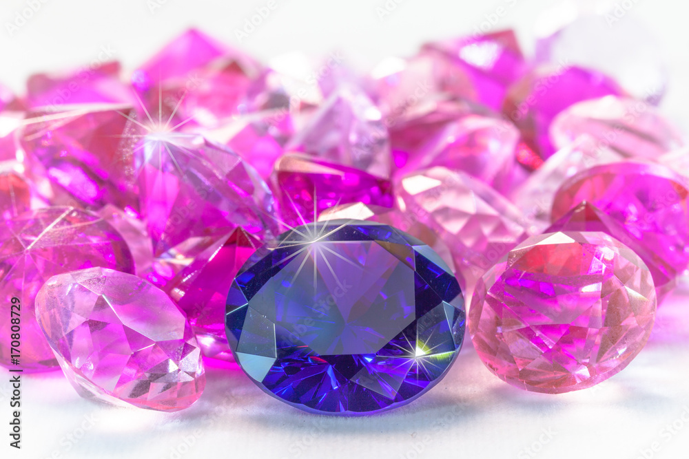 Fototapeta premium colorful gems on white background