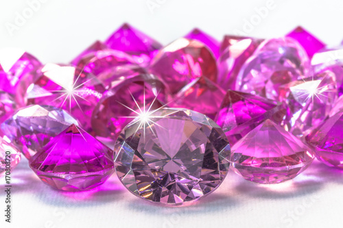 colorful gems on white background