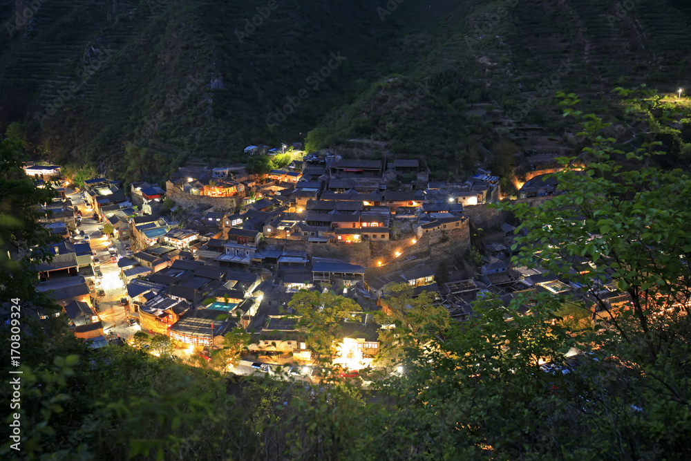 China's village in the evening