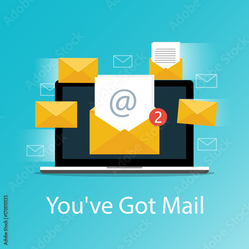 You've got mail,Email laptop notifications vector
