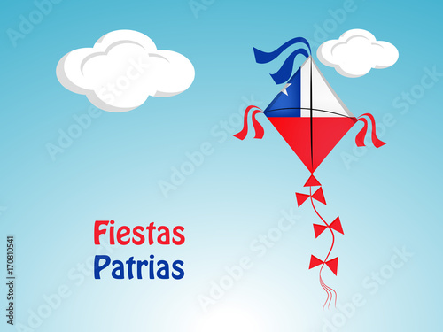 illustration of elements of Chile's National Independence Day background
