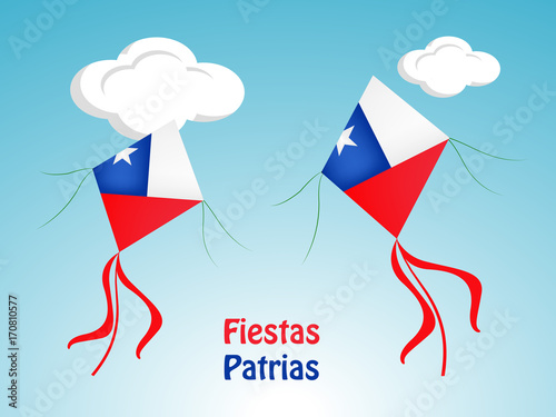 illustration of elements of Chile's National Independence Day background