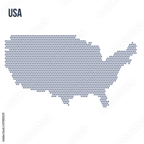 Vector hexagon map of the United States of America isolated on white background