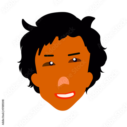 Man with yellow skin and dark hair