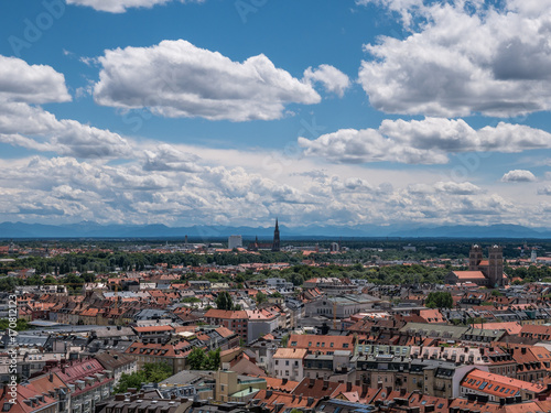 The city Munich of bird's-eye, Germany Bavaria