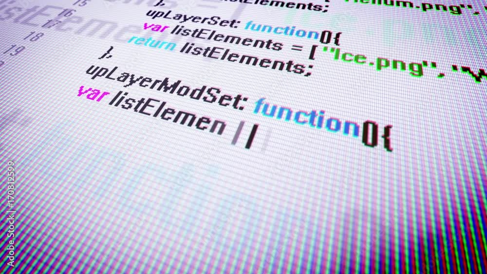 Close-up of a 3d rendering of the coding data process on a PC screen ...