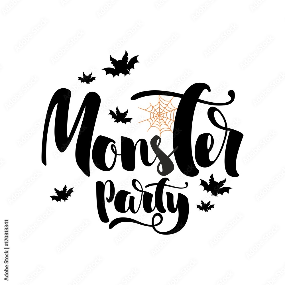 Monster party message design background. Monster party message design background.