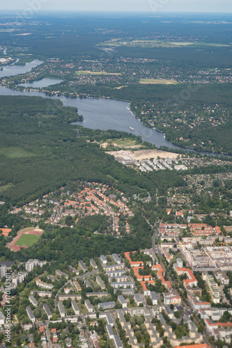 aerial view of  european city