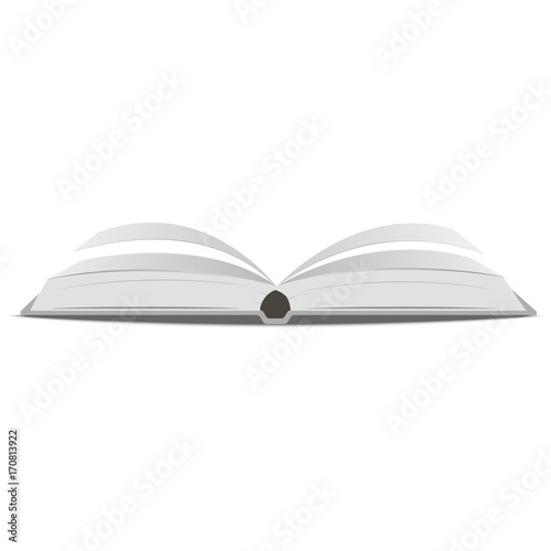 Blank pages of opened book. Mock up opened book with sheets. Vector