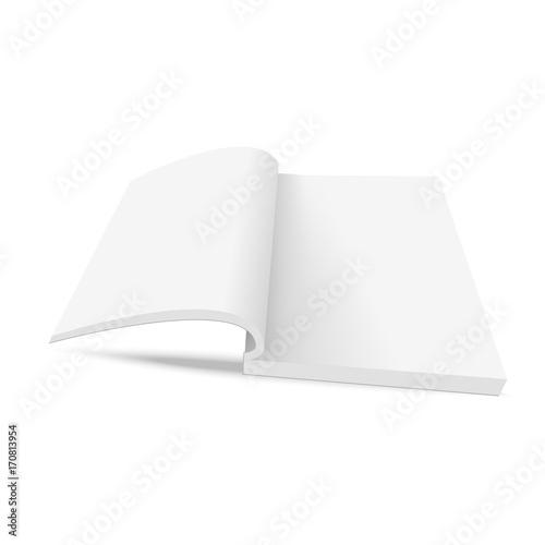 Blank pages of opened book. Mock up opened book with sheets. Vector