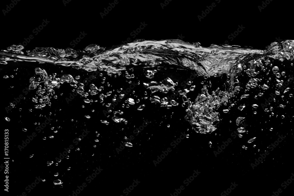 Water surface on a black