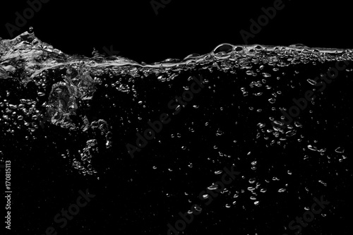Water surface on a black