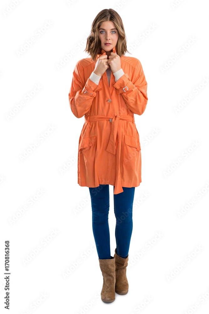 Full length of portrait of woman wearing warm clothing Full length of portrait of woman wearing warm clothing