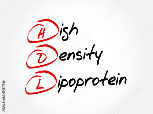 HDL - High-density lipoprotein, acronym health concept background