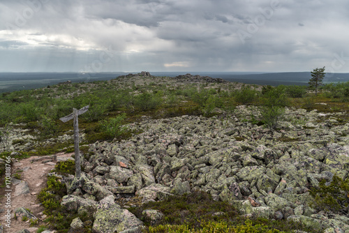 Peak of Pyha Nattanen hill in Lapland,Finland.