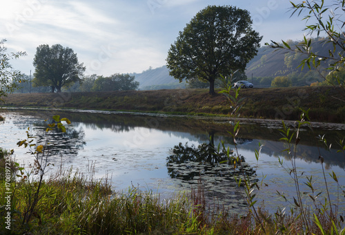 Pond in the countryside in autumn