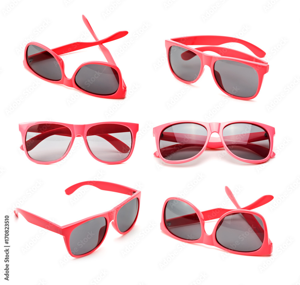 pink sunglasses  isolated on the white background