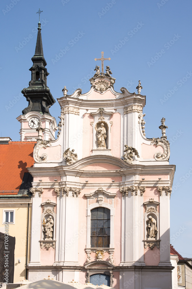 Baroque church facade in Sankt Pölten