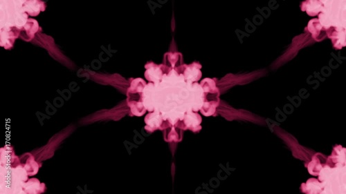 Background like Rorschach inkblot test13. Fluorescent pink ink or smoke, isolated on black in slow motion. Pink dye mixes in water. For alpha channel use luma matte as alpha mask photo