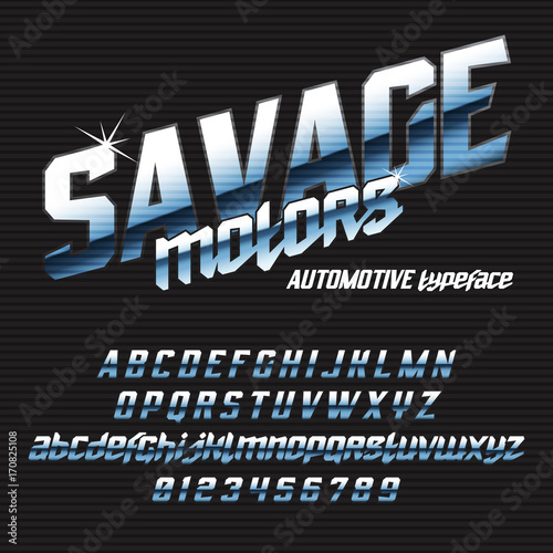 Cool italic typeface SAVAGE motors