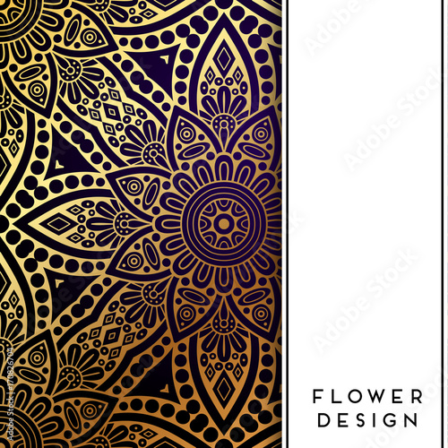 Vector luxury wedding invitation with mandala