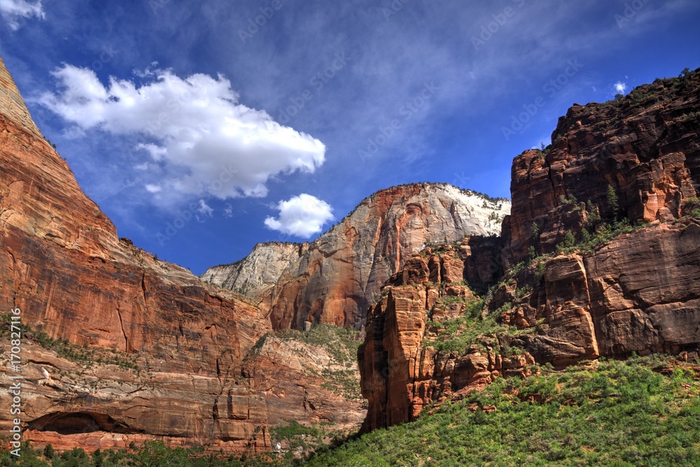 Clouds Above the Zion Canyon Walls From Big Bend