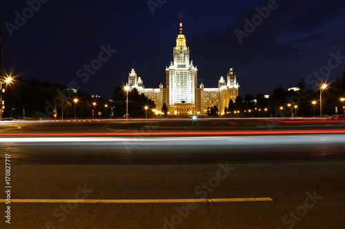 Moscow university night view