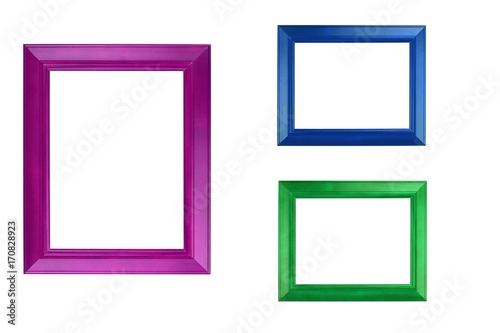 Colorful photo frame isolate on the background