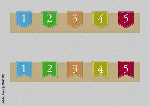 Tag 1-5 numbers, 2 types.