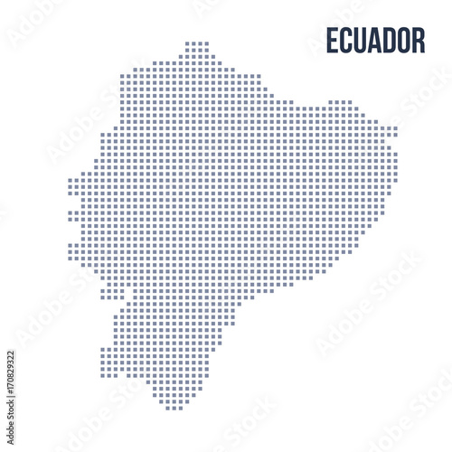 Vector pixel map of Ecuador isolated on white background