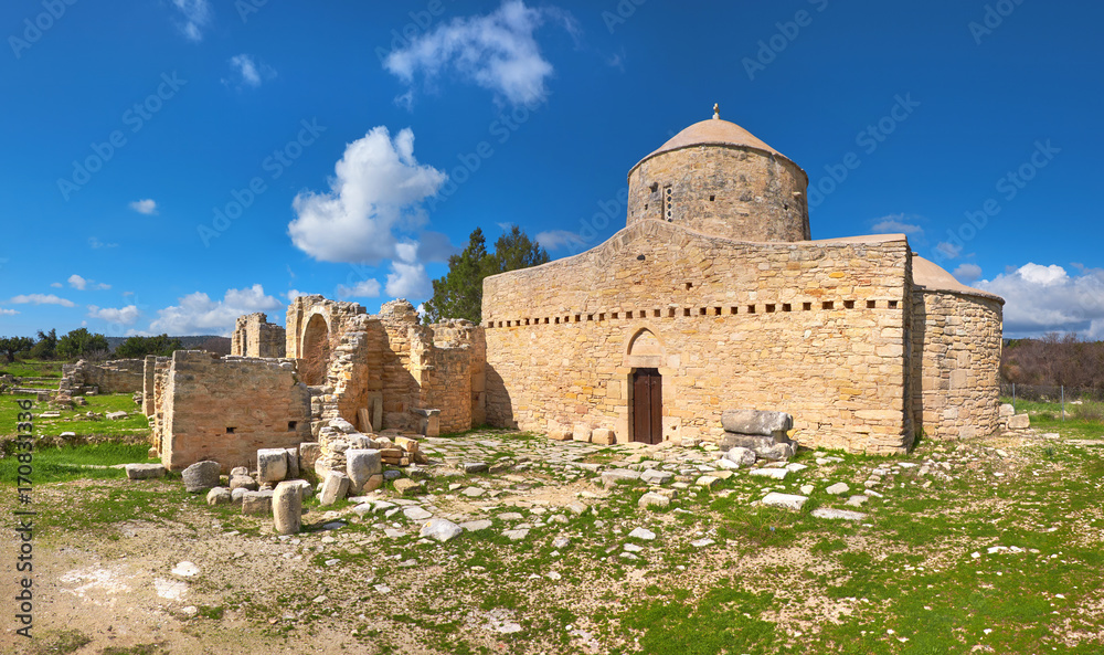 Ruined monastery Of Timios Stavros, Anogyra, Cypros, panoramic image Ruined monastery Of Timios Stavros, Anogyra, Cypros, panoramic image