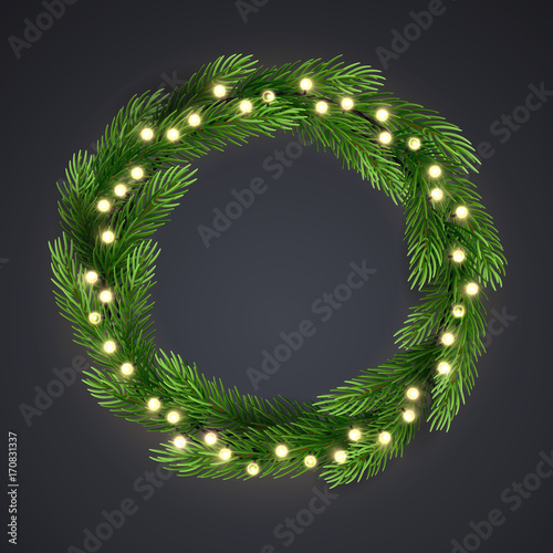 Green Christmas wreath with...