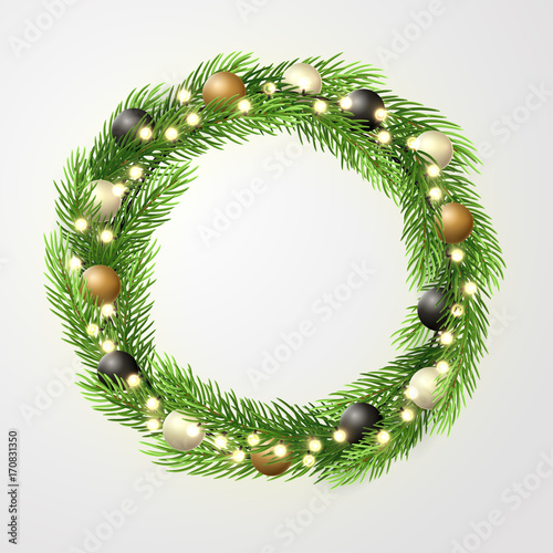 Green Christmas wreath with...