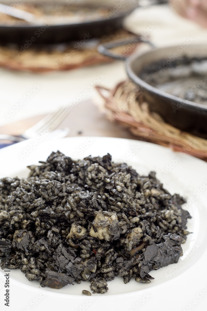 spanish arroz negro or black paella spanish arroz negro or black paella