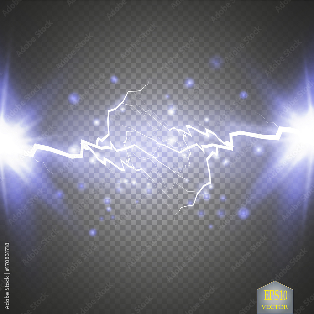 Blue abstract energy shock explosion special light effect with spark. Vector glow power lightning cluster. Electric discharge on transparent background. High voltage charged core Blue abstract energy shock explosion special light effect with spark. Vector glow power lightning cluster. Electric discharge on transparent background. High voltage charged core