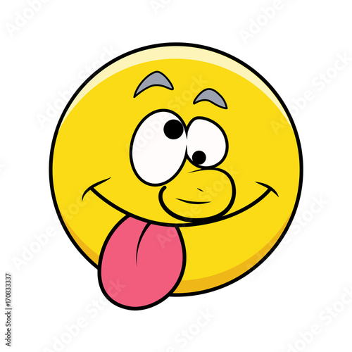 Funny dumb Tongue Out Smiley Vector