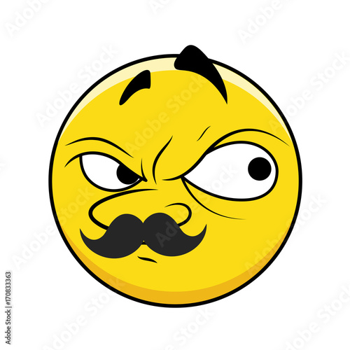 Angry suspicious Face Smiley Vector