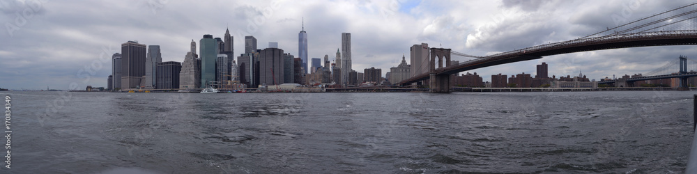 Brooklyn Bridge NEW YORK CITY skyline panorama