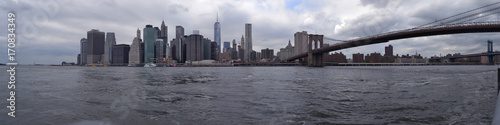 Brooklyn Bridge NEW YORK CITY skyline panorama
