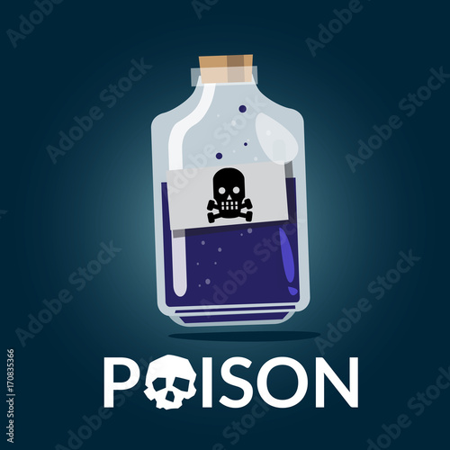 poison bottle with typographic - vector