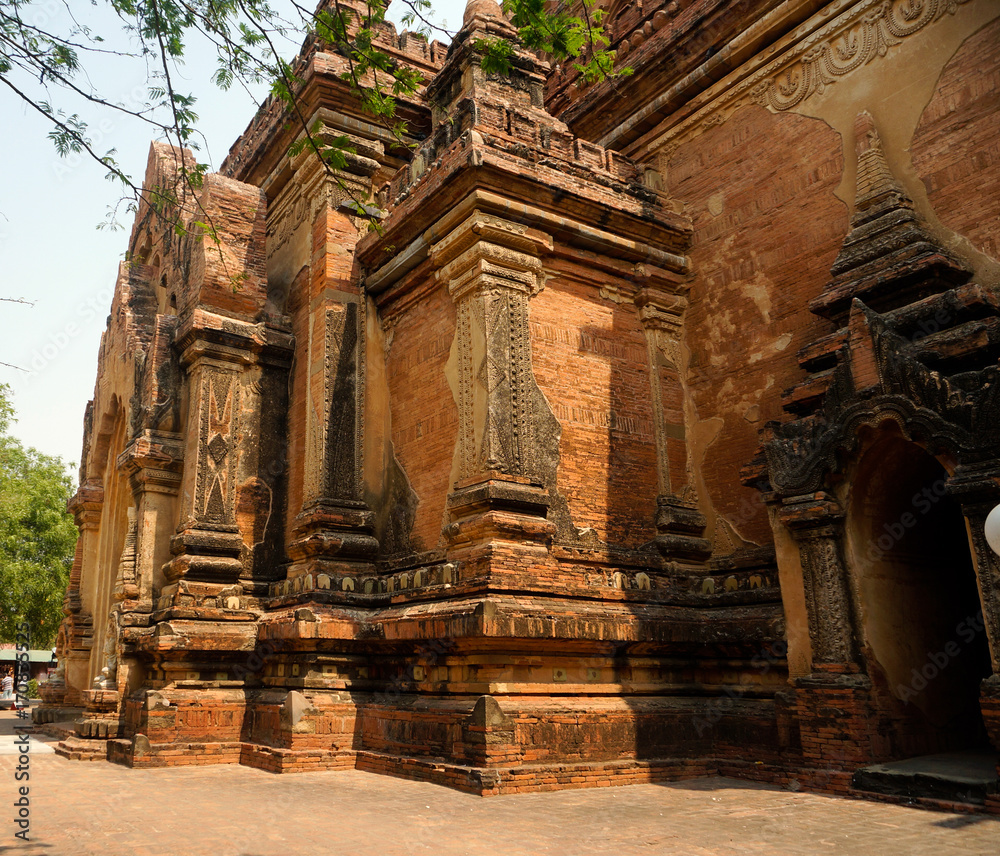 Myanmar Burma Bagan old Temple stone walls