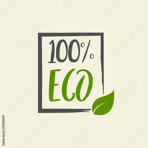 100% organic vector logo design