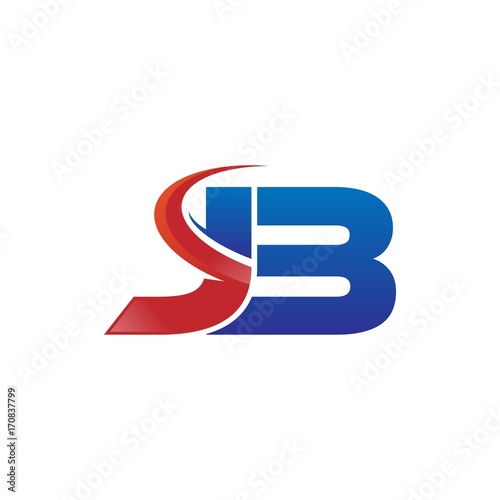 Free Download modern vector initial letters logo swoosh jb red blue - GFXLoad