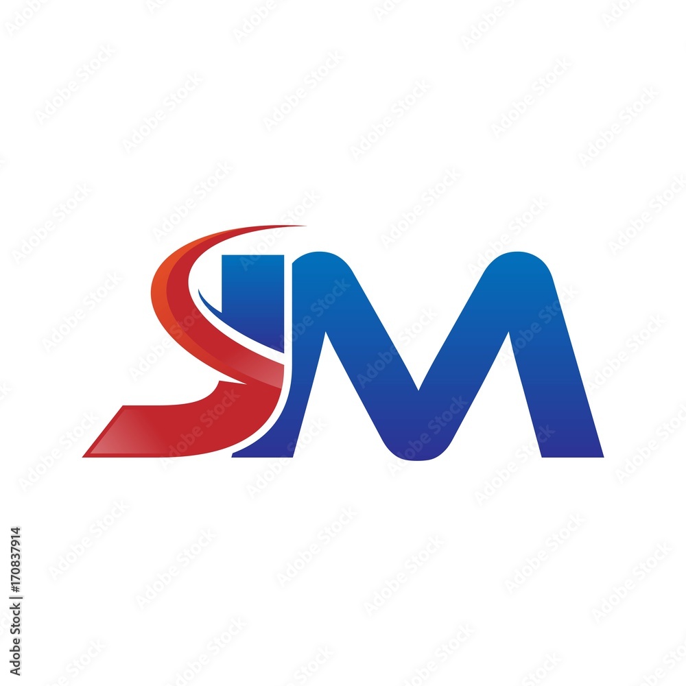 modern vector initial letters logo swoosh jm red blue modern vector initial letters logo swoosh jm red blue