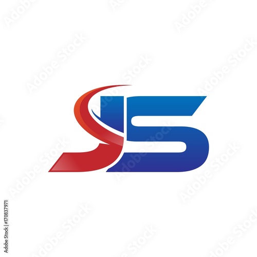 Free Download modern vector initial letters logo swoosh js red blue - GFXLoad